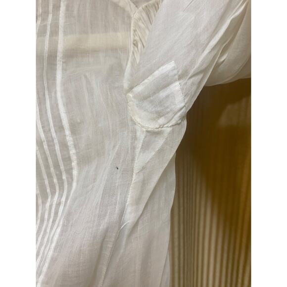 Antique Edwardian White Cotton Floral Embroidered Blouse with long sleeves - Picture 9 of 16